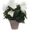 Mica Decorations Kunstblume Begonia Weiß Topf-Ø 11,5 cm H 30 cm, Ø: 25 cm