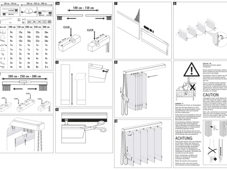 Gardinia Lamellenvorhang-Set 127 mm Weiß gestreift 300 cm x 260 cm* Vorhänge|Gardinen