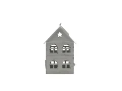 Laterne Haus Graubraun Metall 9 x 8 x 12 cm* Laternen