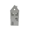 Laterne Haus Graubraun Metall 15 x 15 x 34 cm* Laternen