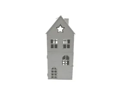 Laterne Haus Graubraun Metall 15 x 15 x 34 cm* Laternen