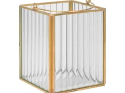 Laterne Modern Antique 13 cm x 10,5 cm x 10,5 cm Transparent-Gold