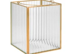 Laterne Modern Antique 17 cm x 14 cm x 14 cm Transparent-Gold* Laternen