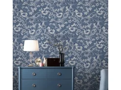 Laura Ashley Vliestapete Summerhill Midnight Blue Blau FSC®* Tapetenmuster