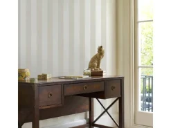 Laura Ashley Vliestapete Lille Pearlescent Stripe Linen 10,05 x 0,52 m* Dekorative Tapeten