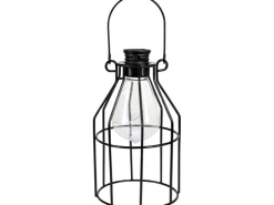 LED Solar-Laterne Metall 10 cm x 10 cm x 17 cm Schwarz* Laternen