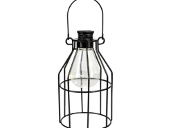 LED Solar-Laterne Metall 10 cm x 10 cm x 17 cm Schwarz* Laternen