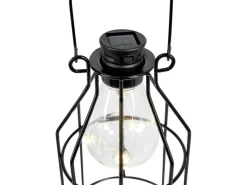 LED Solar-Laterne Metall 10 cm x 10 cm x 17 cm Schwarz* Laternen