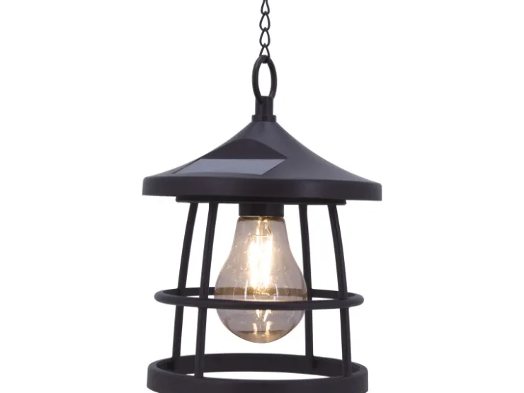 LED Solarpendelleuchte Melfi Schwarz Ø 15 cm x 20,5 cm* Laternen