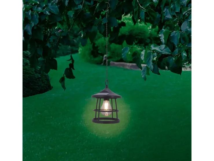 LED Solarpendelleuchte Melfi Schwarz Ø 15 cm x 20,5 cm* Laternen