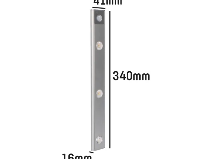 LED-Unterbauleuchte Pir Sensor 75 lm 3000-6000 K CCT+ RGB 34 cm Silber* Vitrinen