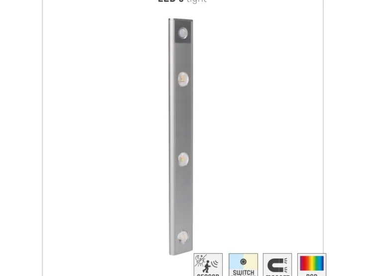 LED-Unterbauleuchte Pir Sensor 75 lm 3000-6000 K CCT+ RGB 34 cm Silber* Vitrinen
