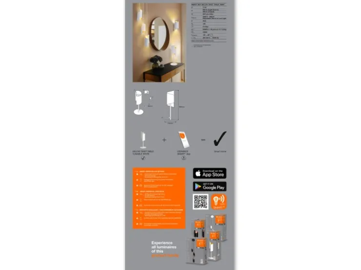 LEDVANCE Smart+ WiFi Tischlampe Decor Twist Weiß 39,2 cm