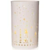 LED-Windlicht mit Sternen Ø 10,5 cm x 17,5 cm Weiß* Windlichter