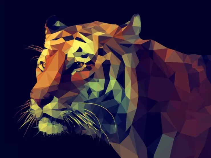 Pro Art Leinwandbild Colourful Tiger 84 cm x 116 cm