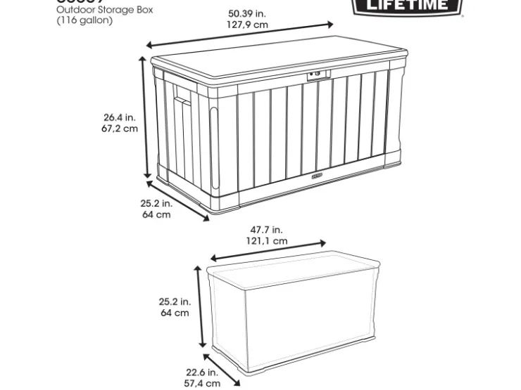 Lifetime Gartenbox 128 cm x 64 cm x 67 cm