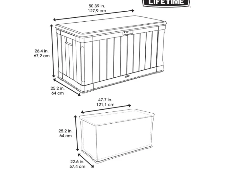 Lifetime Gartenbox 128 cm x 64 cm x 67 cm* Sitzbänke