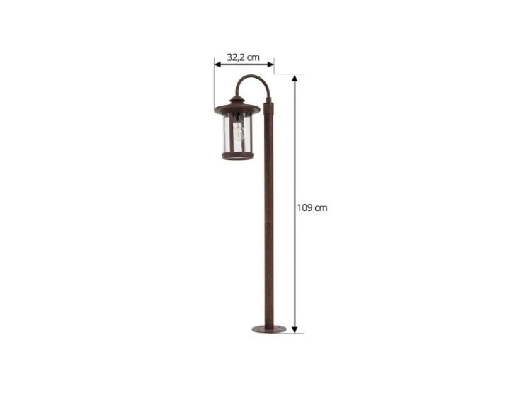 Lindby Außenleuchte Laterne Zayn 10036409 Retro Vintage Antik in Braun aus Aluminium 1-flammig E27* Laternen