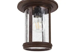 Lindby Außenleuchte Laterne Zayn 10036409 Retro Vintage Antik in Braun aus Aluminium 1-flammig E27* Laternen