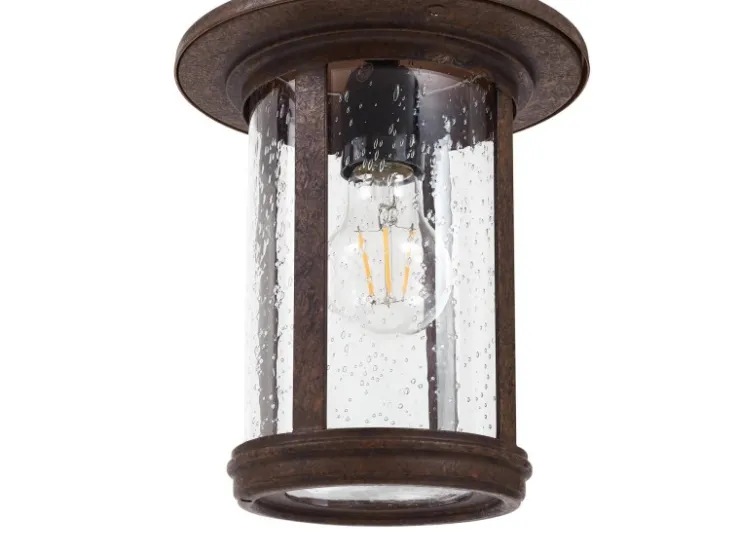 Lindby Außenleuchte Laterne Zayn 10036409 Retro Vintage Antik in Braun aus Aluminium 1-flammig E27* Laternen
