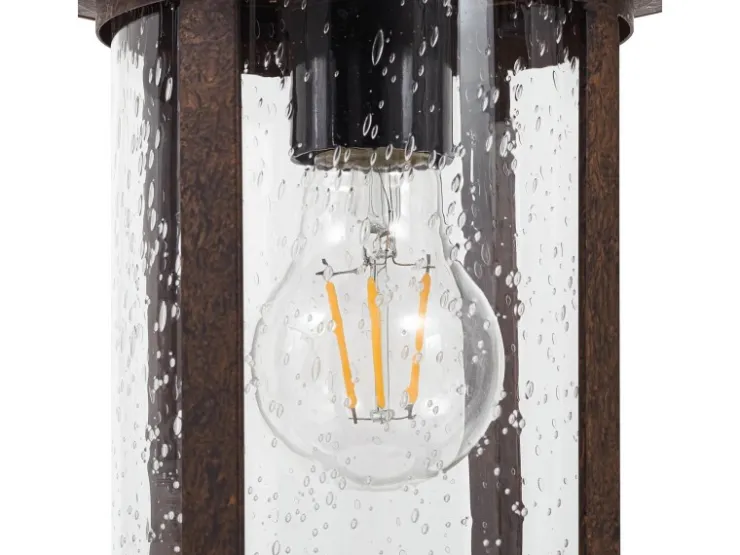 Lindby Außenleuchte Laterne Zayn 10036409 Retro Vintage Antik in Braun aus Aluminium 1-flammig E27* Laternen