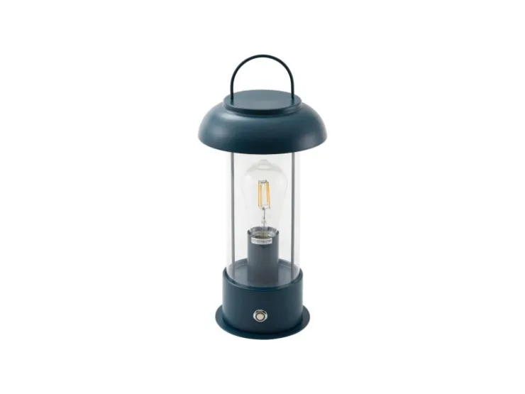 Lindby Laterne Yvette 10019858 Dimmbar Spritzwassergeschützt Modern in Blau aus Metall 1-flammig E27* Laternen