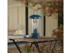 Lindby Laterne Yvette 10019858 Dimmbar Spritzwassergeschützt Modern in Blau aus Metall 1-flammig E27* Laternen