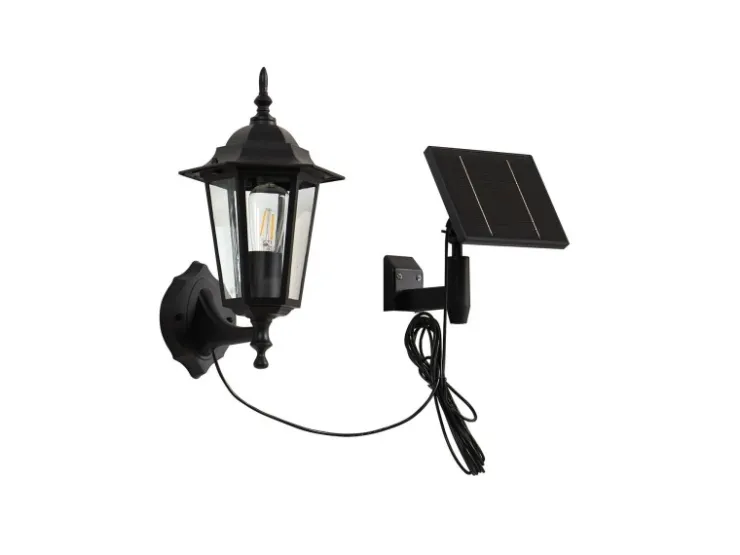 Lindby LED Solarleuchte Außen Laterne Sayata 10020118 Spritzwassergeschützt Modern in Schwarz aus Aluminium 1-flammig* Laternen