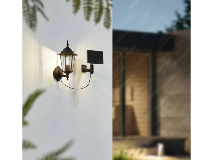 Lindby LED Solarleuchte Außen Laterne Sayata 10020118 Spritzwassergeschützt Modern in Schwarz aus Aluminium 1-flammig* Laternen