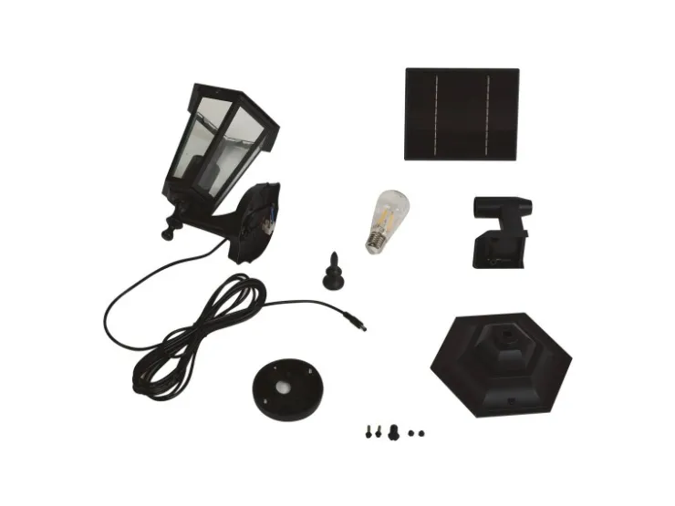 Lindby LED Solarleuchte Außen Laterne Sayata 10020118 Spritzwassergeschützt Modern in Schwarz aus Aluminium 1-flammig* Laternen