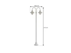 Lindby Mastleuchte Außen Laterne Madea 10034012 Spritzwassergeschützt Modern in Weiß aus Aluminium 2-flammig E27