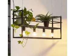 Lindby Pendelleuchte Grisela 9626896 Modern in Schwarz aus Metall 4-flammig E27 Wohnzimmerleuchte* Regale Schwarz
