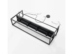 Lindby Pendelleuchte Grisela 9626896 Modern in Schwarz aus Metall 4-flammig E27 Wohnzimmerleuchte* Regale Schwarz