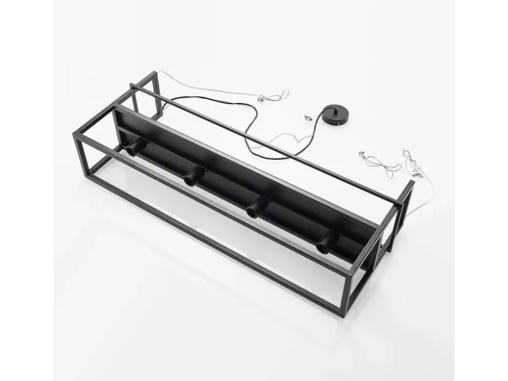 Lindby Pendelleuchte Grisela 9626896 Modern in Schwarz aus Metall 4-flammig E27 Wohnzimmerleuchte* Regale Schwarz