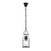 Lindby Pendelleuchte Laterne Rozalie 9624814 Retro Vintage Antik in Schwarz aus Metall 1-flammig E27 Flurleuchte