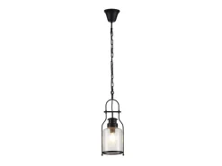 Lindby Pendelleuchte Laterne Rozalie 9624814 Retro Vintage Antik in Schwarz aus Metall 1-flammig E27 Flurleuchte