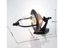 Lindby Wandleuchte Außen Laterne Clint 9630098 Spritzwassergeschützt Retro Vintage Antik in Kupfer aus Aluminium 1-flammig E27* Laternen