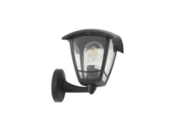 Lindby Wandleuchte Außen Laterne Isidoro 10025889 Spritzwassergeschützt Modern in Schwarz 1-flammig E27