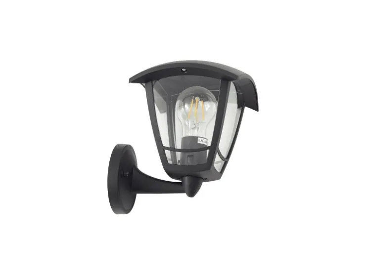 Lindby Wandleuchte Außen Laterne Isidoro 10025889 Spritzwassergeschützt Modern in Schwarz 1-flammig E27