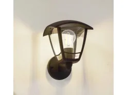 Lindby Wandleuchte Außen Laterne Isidoro 10025889 Spritzwassergeschützt Modern in Schwarz 1-flammig E27