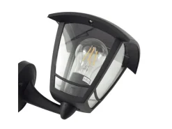 Lindby Wandleuchte Außen Laterne Isidoro 10025889 Spritzwassergeschützt Modern in Schwarz 1-flammig E27