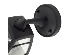 Lindby Wandleuchte Außen Laterne Isidoro 10025889 Spritzwassergeschützt Modern in Schwarz 1-flammig E27