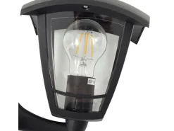 Lindby Wandleuchte Außen Laterne Isidoro 10025889 Spritzwassergeschützt Modern in Schwarz 1-flammig E27