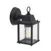 Lindby Wandleuchte Außen Laterne Rurik 10025848 Spritzwassergeschützt Landhaus Vintage Rustikal in Schwarz aus Aluminium 1-flammig E27* Laternen