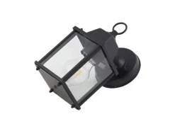 Lindby Wandleuchte Außen Laterne Rurik 10025848 Spritzwassergeschützt Landhaus Vintage Rustikal in Schwarz aus Aluminium 1-flammig E27* Laternen