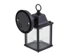 Lindby Wandleuchte Außen Laterne Rurik 10025848 Spritzwassergeschützt Landhaus Vintage Rustikal in Schwarz aus Aluminium 1-flammig E27* Laternen