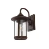 Lindby Wandleuchte Außen Laterne Zayn 10036407 Retro Vintage Antik in Braun aus Aluminium 1-flammig E27* Laternen