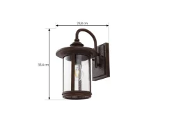 Lindby Wandleuchte Außen Laterne Zayn 10036407 Retro Vintage Antik in Braun aus Aluminium 1-flammig E27* Laternen