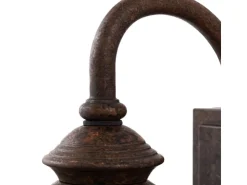 Lindby Wandleuchte Außen Laterne Zayn 10036407 Retro Vintage Antik in Braun aus Aluminium 1-flammig E27* Laternen