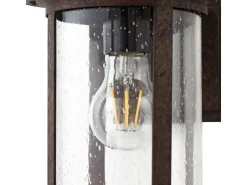 Lindby Wandleuchte Außen Laterne Zayn 10036407 Retro Vintage Antik in Braun aus Aluminium 1-flammig E27* Laternen